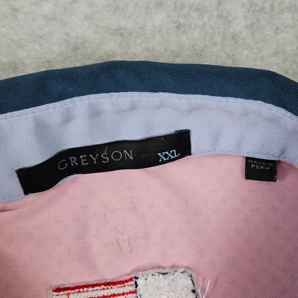 Greyson (Mens XXL) Pink Polo Golf Shirt Performance Stretch Patterned Sportswear